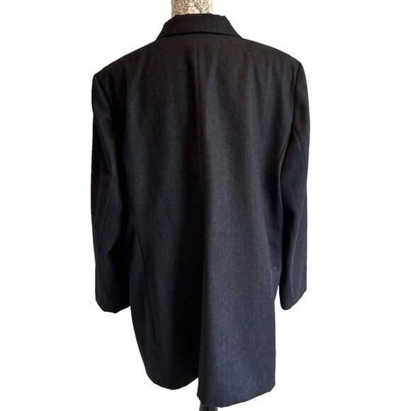 studio JAX double breasted 100 % wool jacket black, lined, size 20 W - Picture 4 of 13